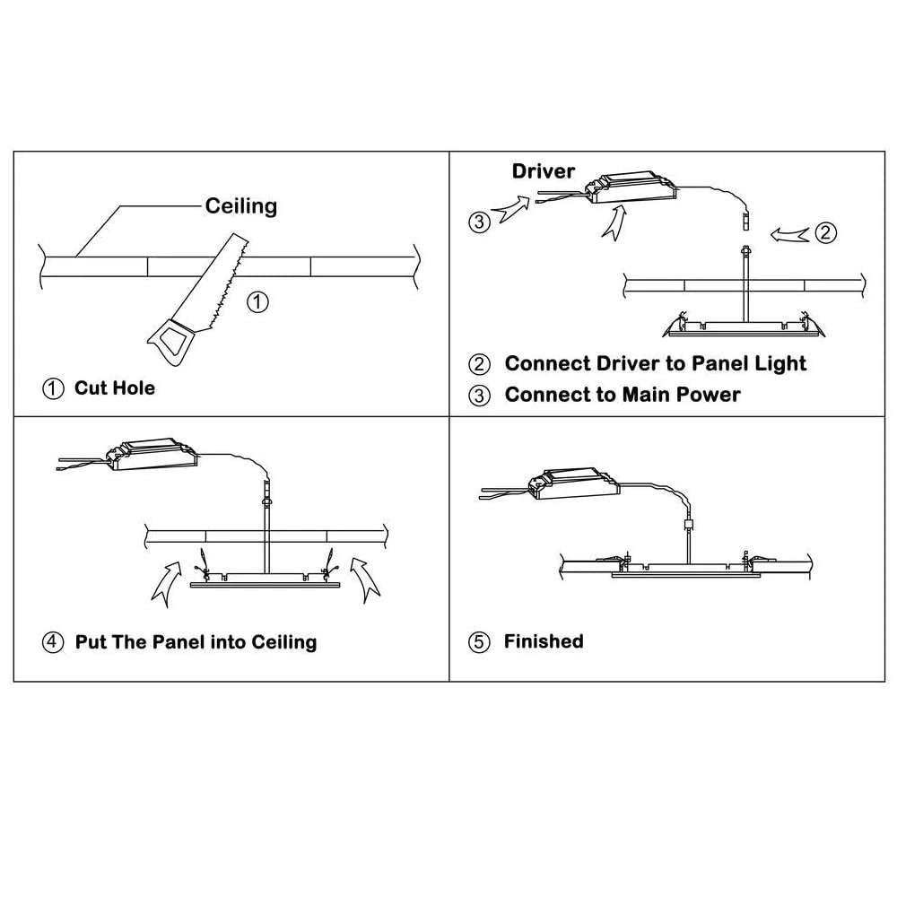 12W Panel Recessed Ceiling Lamp Down Light