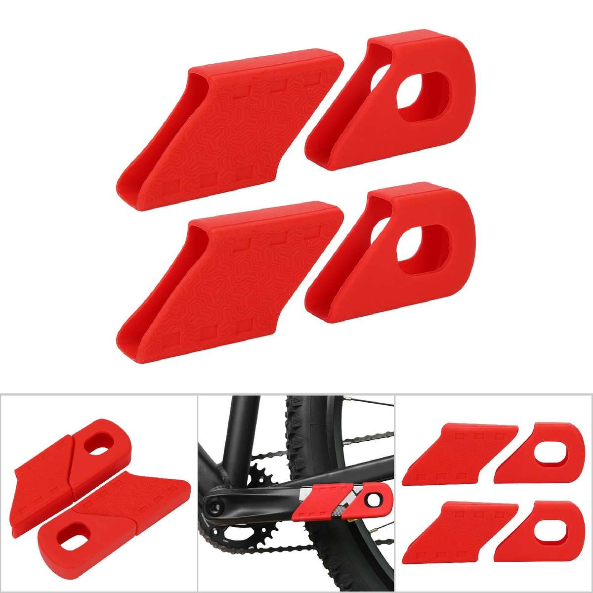 New 4PCS Silicone Bike Crank Protectioneeve Arm Boots Protector CW