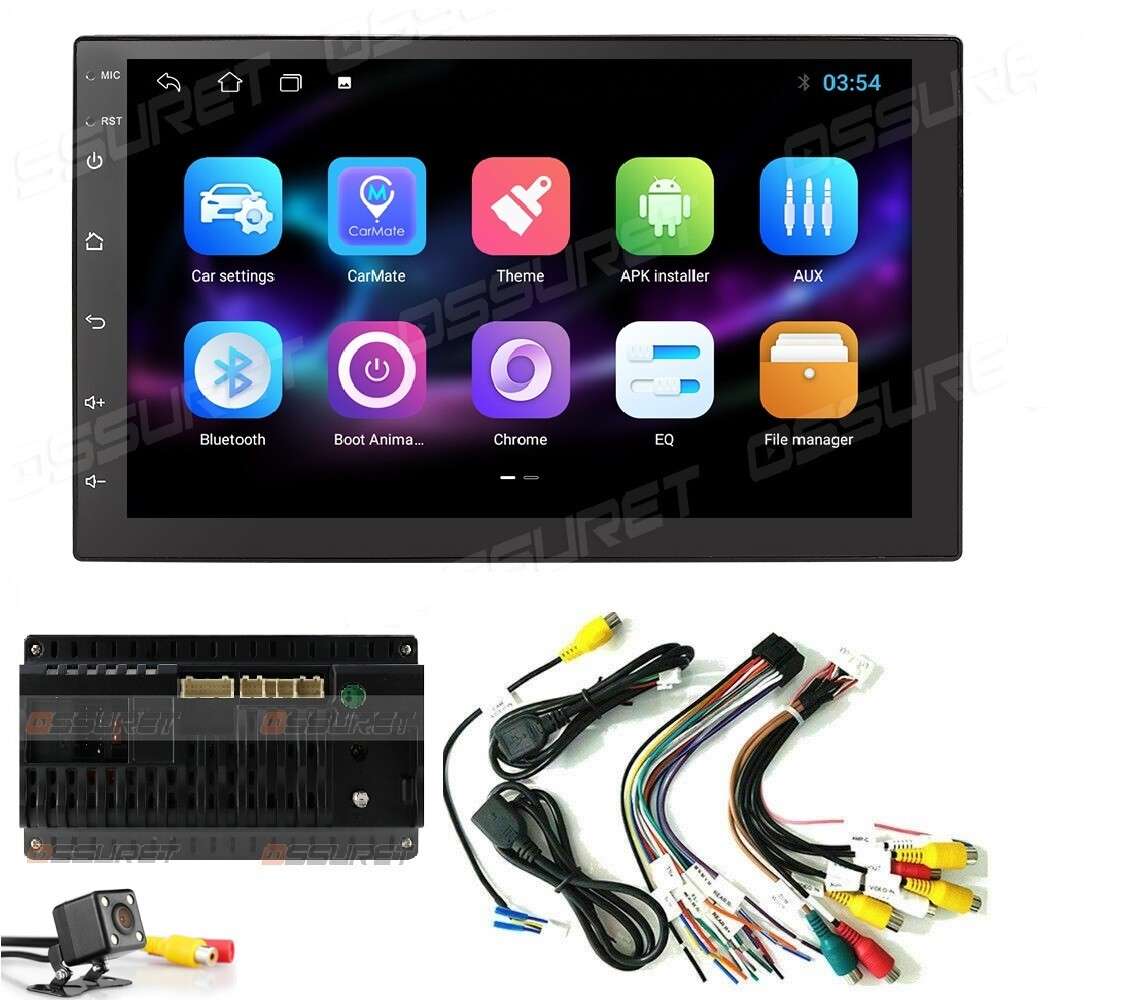 7"Backup Camera+GPS Double Din Car Stereo Radio No DVD Player Bluetooth with Map