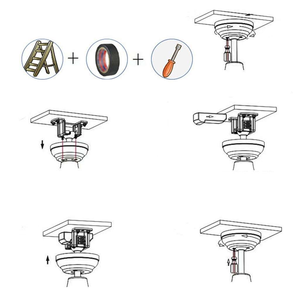 DC Frequency Conversion Ceiling Fan Light Remote Control Kit For 24V 6 Speed
