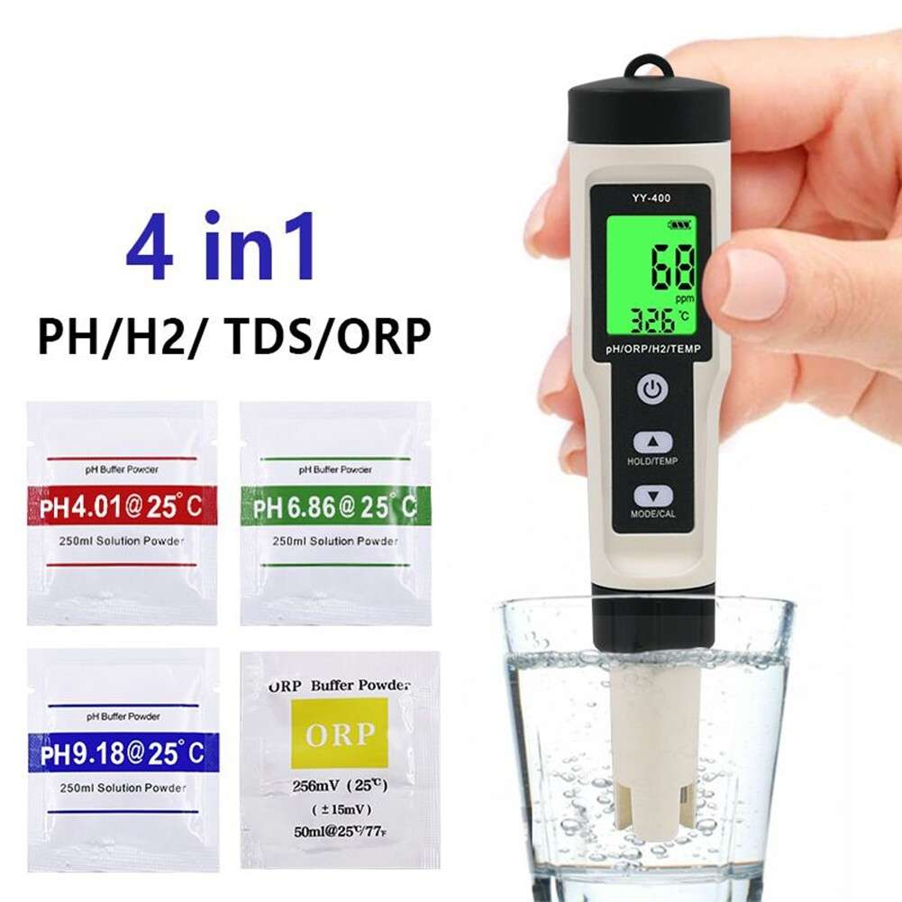 Portable 4 In 1 Hydrogen-Rich Test Pen PH/ORP/TEMP Water Quality Meter Tester RA