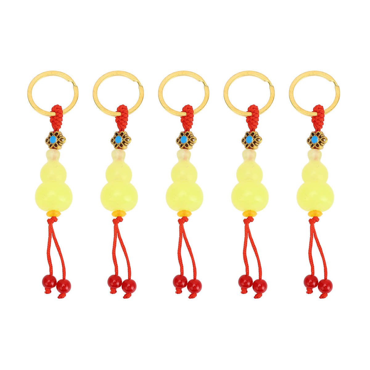 5Pcs Gourd Keychain Exquisite Craft Sturdy Multifunctiona