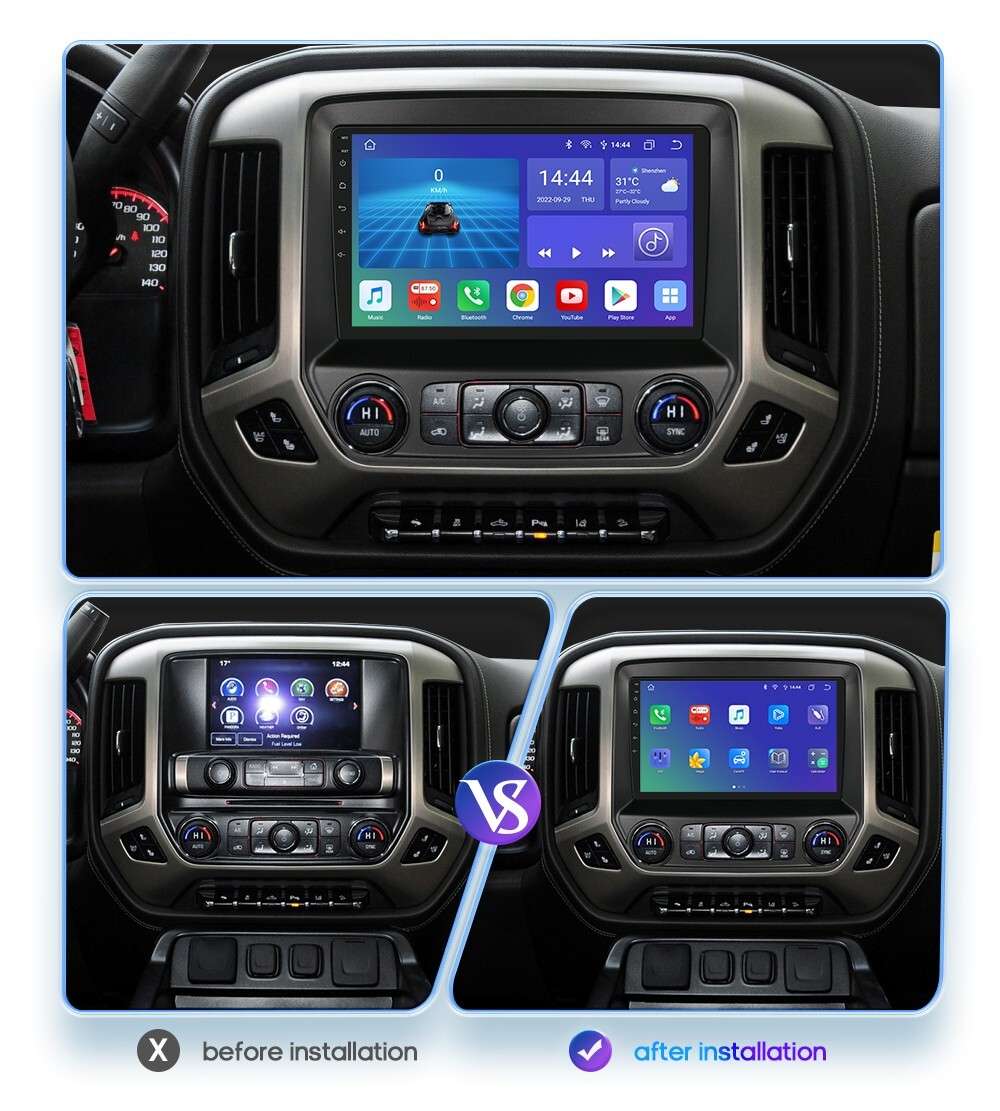 For Chevrolet Silverado GMC Sierra 2014-2018 Android 12 Car Radio DSP GPS 4+64GB