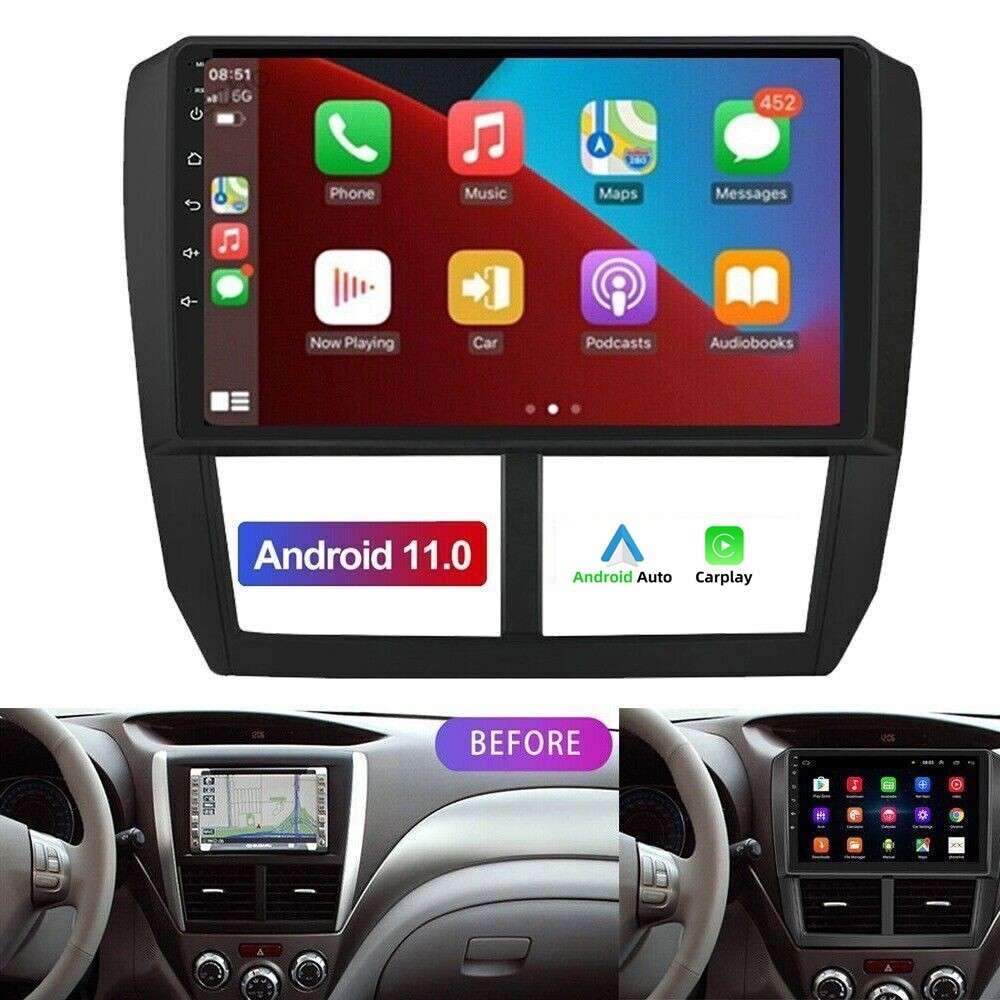 Carplay 9" For Subaru Forester 2008-2012 Android 13 Car Stereo GPS Radio RDS 32G