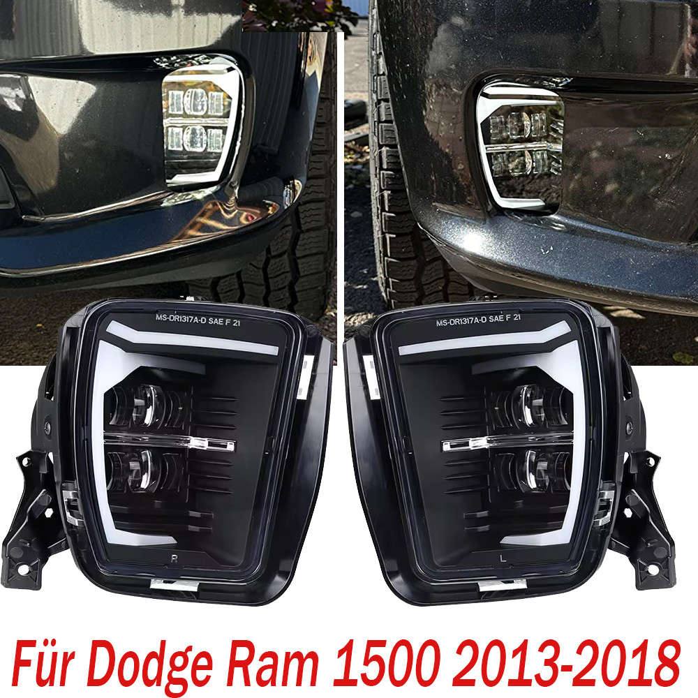 For Dodge RAM 1500 2500 3500 2013-2018 LED Front Bumper Fog Light with DRL