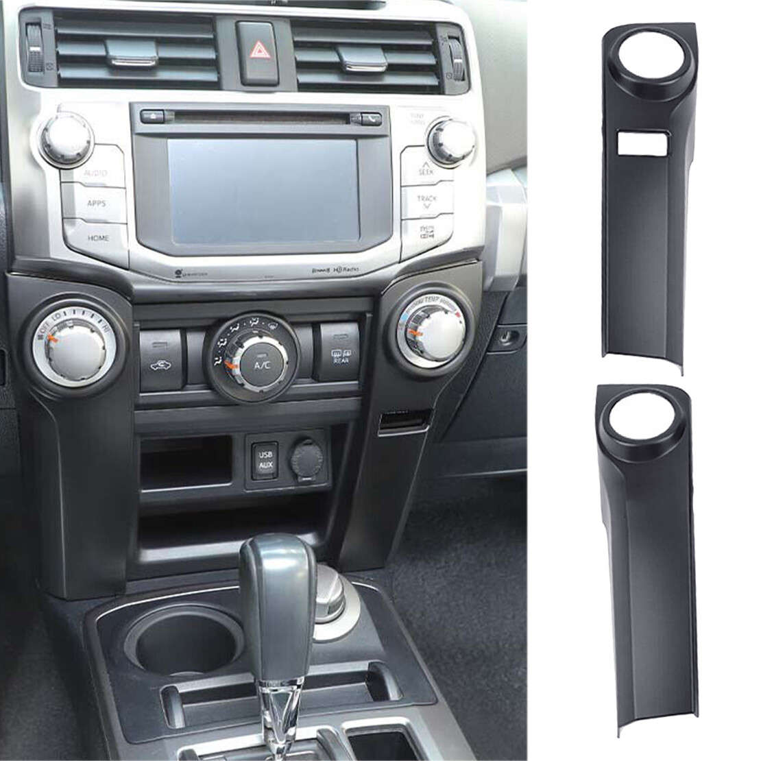 Central Console Air Conditioner Panel Trim Covers fit for 4runner 20-23 Black