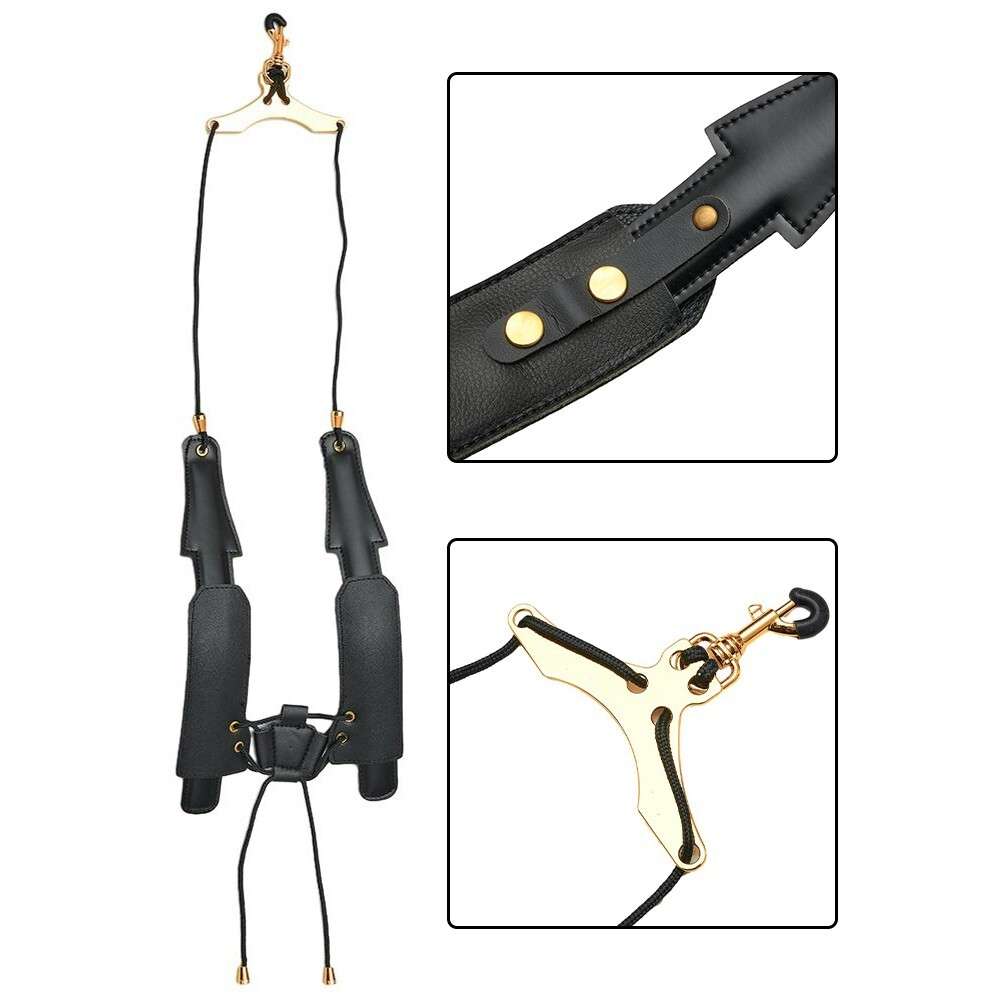 Saxophone Strap Leather Adjustable Shoulder Strap For Tenor Alto Sax-Accessorie