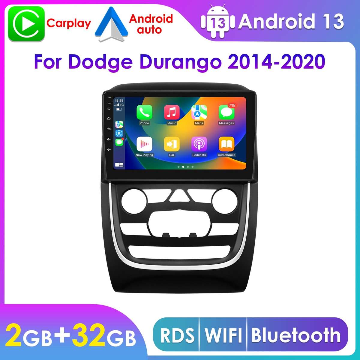 CarPlay 9" Android13 Radio Stereo For Dodge Durango 2014-2020 GPS Navi WiFi 32GB