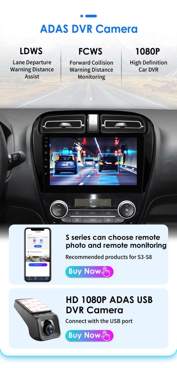 CarPlay 9" Android 12 Car Stereo WiFi GPS HeadUnit For Mitsubishi Mirage 2012-19