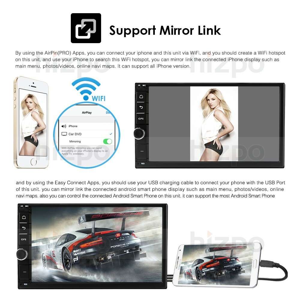 7'' Android 10 2+32GB 2Din Touch Car MP5 Player Stereo FM Radio WiFi GPS NAVI US