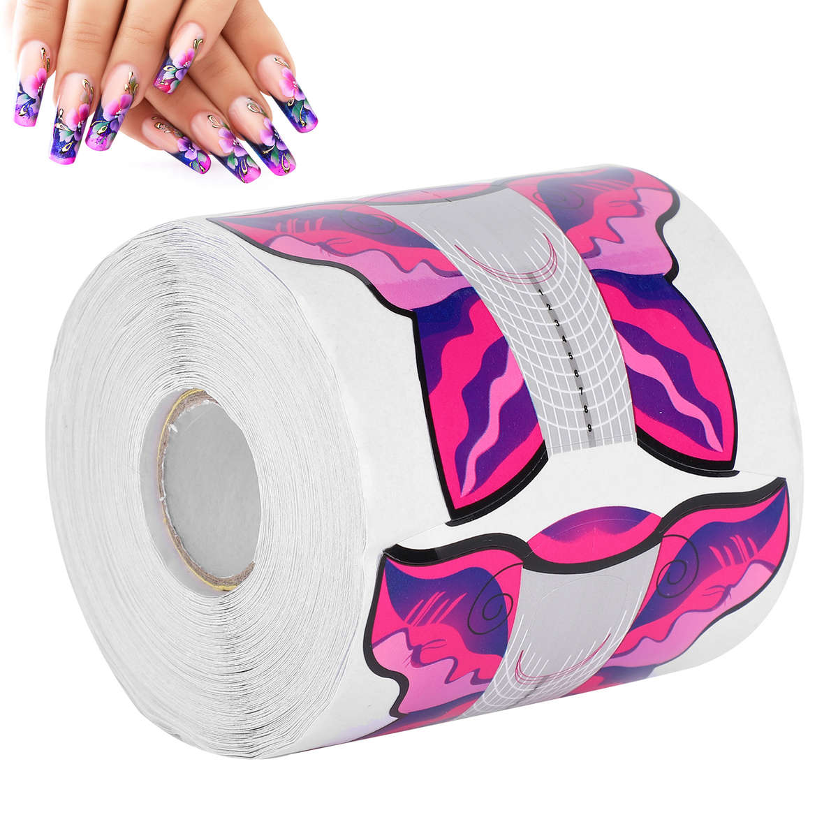 300Pcs Long UV Gel Nail Forms Self Adhesive Nail Art Extension Sticker Manic CHW