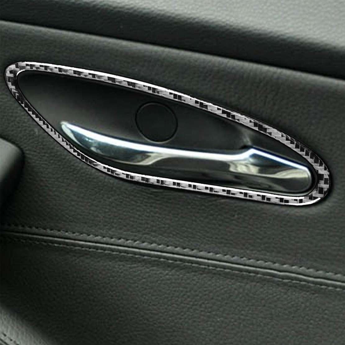 2pc Carbon Fiber Door Handle Cover Trim Fit for BMW 6 Series E63 E64 M6 06-2010