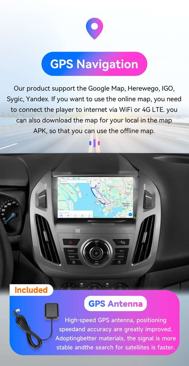8Core For Ford Transit Connect 2013-18 Android14 Carplay Radio Stereo GPS 4+64GB