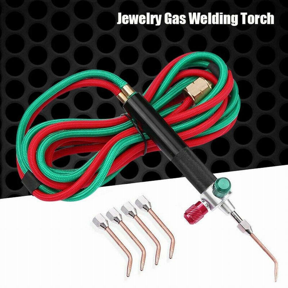 Mini Gas Welding Cutting Oxy Oxygen Acetylene Torch Kit Welder Tool & 5 Nozzles