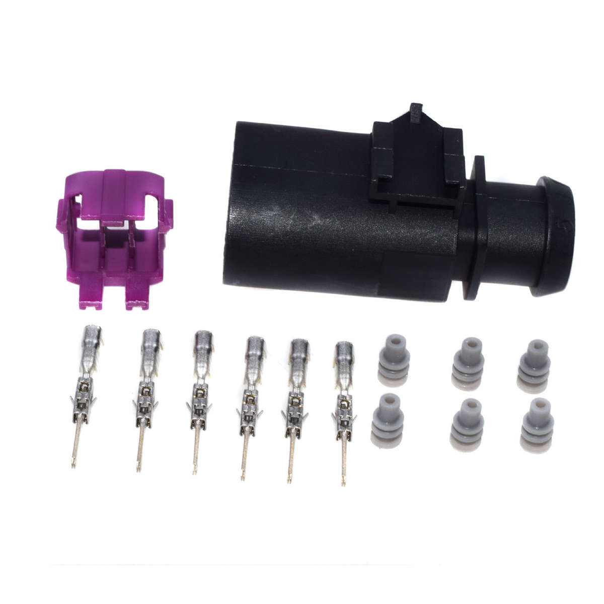 4 Sets 6 Pin Male Connector Plug 3B0 973 813 For VW Golf Jetta Passat 3B0973813