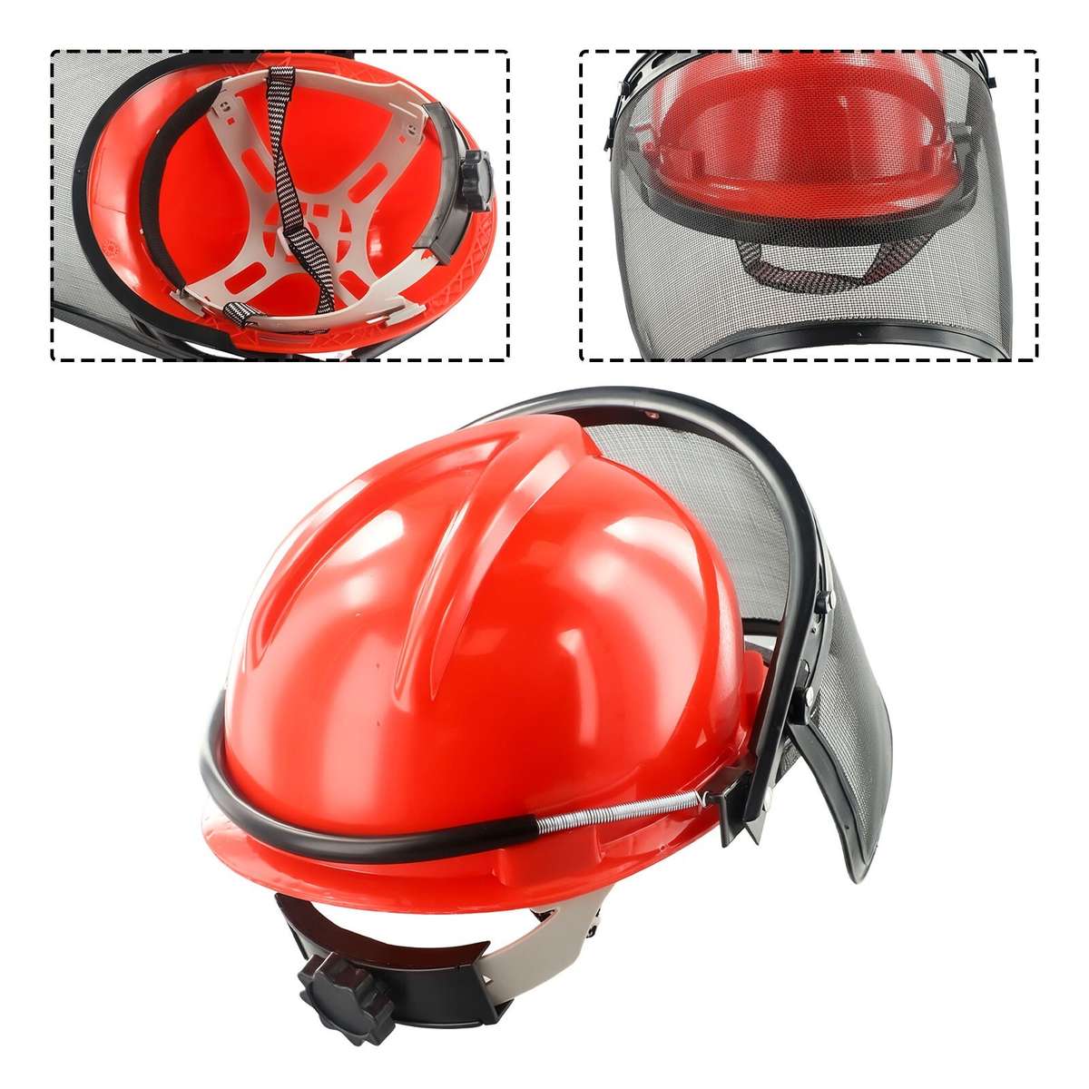 Chainsaw Safety Helmet Mesh Visor Hat Face Protective Mask For-Forestry Mower