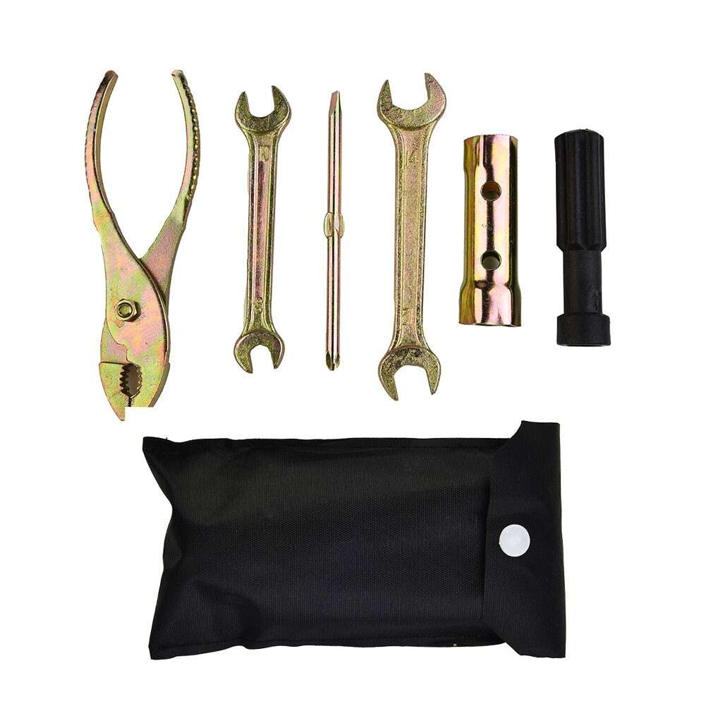 1 Set Motorcycle Tool Kit Spanner W/Storage Bag Aluminum Alloy Practical