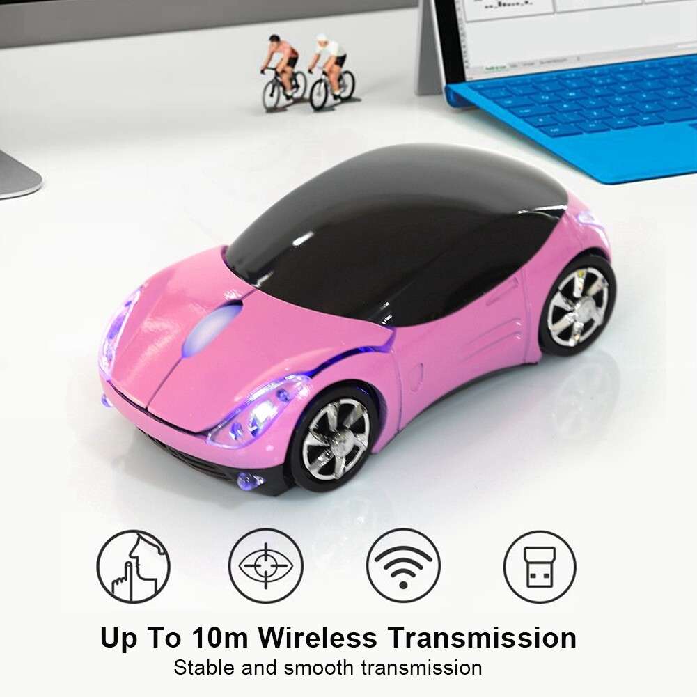 2.4GHz Car Mini Portable Wireless Optical Mouse USB Receiver 1600DPI for Laptop