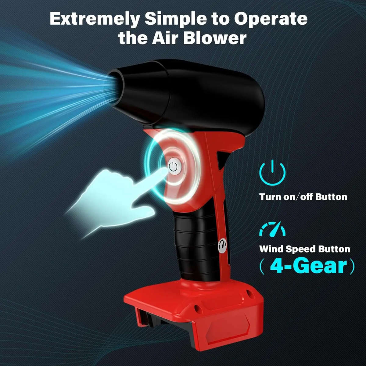 Cordless Leaf Blower Handheld Electric Jobsite Air Blower for Milwaukee Battery