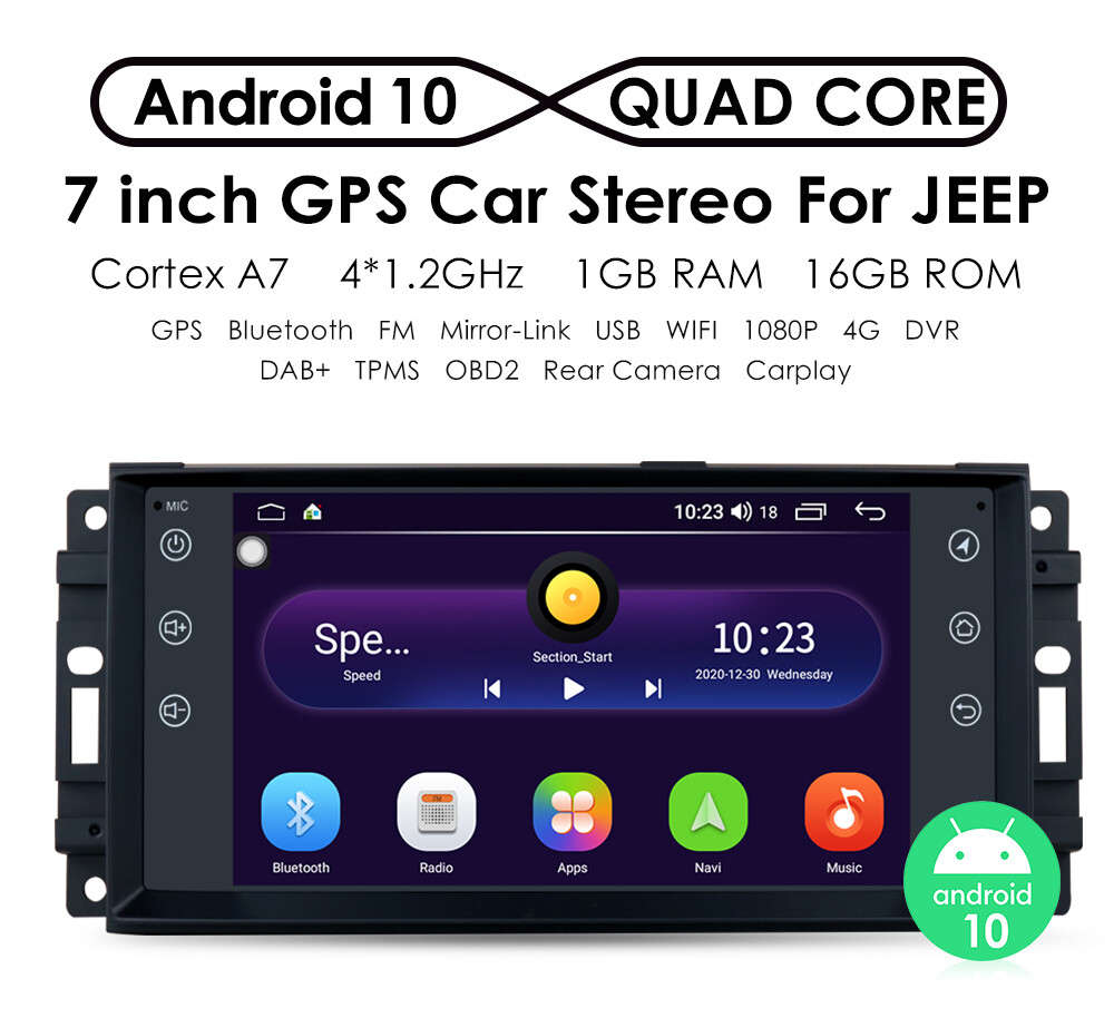 6.2" Android10 Auto CarPlay Stereo Radio GPS Navigation for Jeep Chrysler Dodge