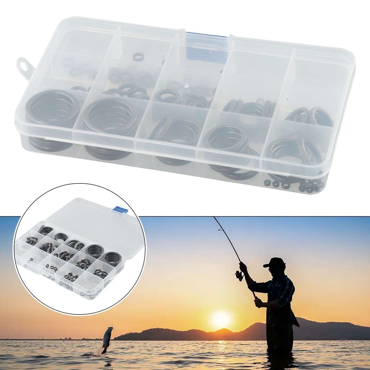 160x Fishing Rod Repair Kit Ring Rod Eye Replacement Kit Ceramic Guide Ring DIY