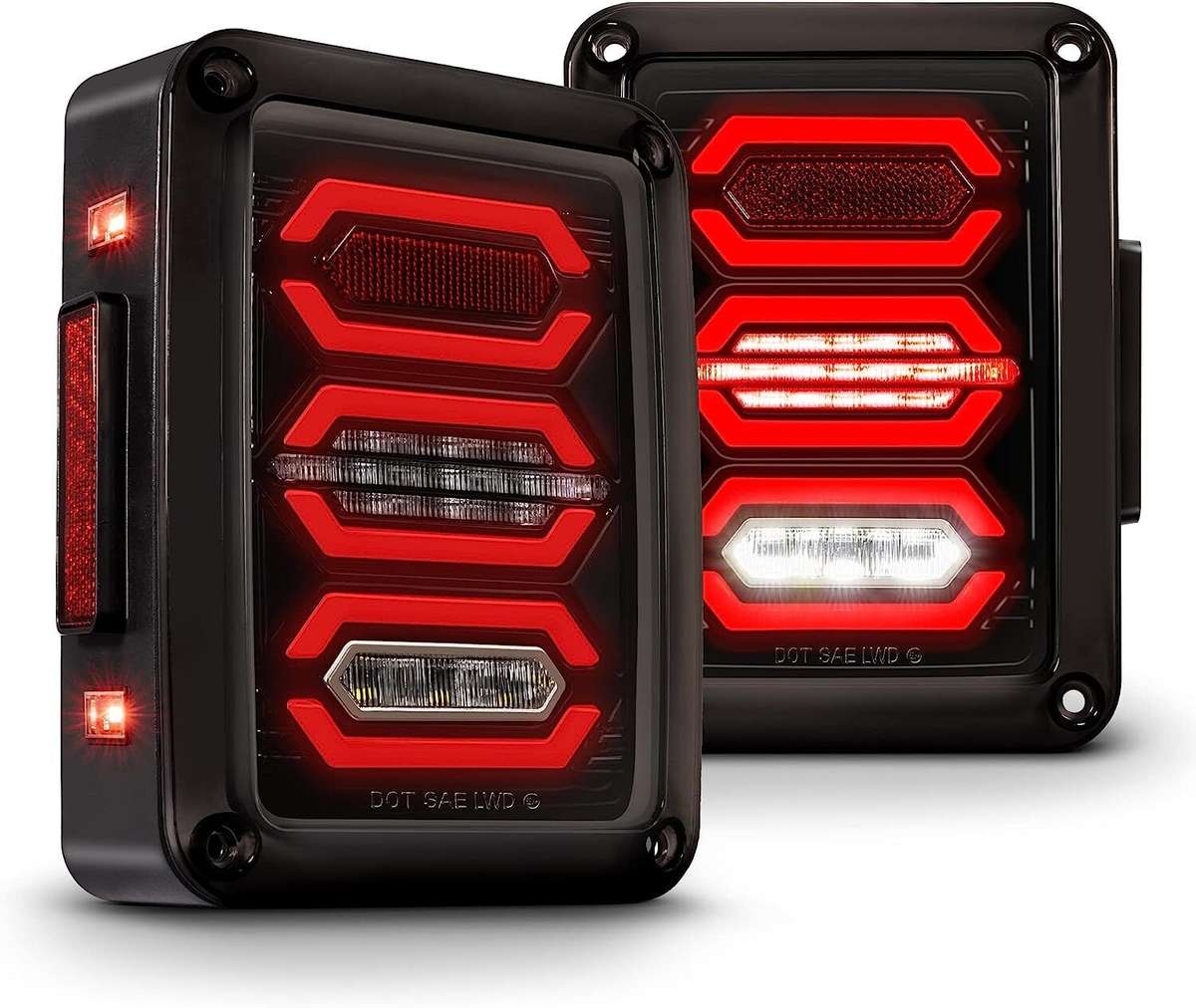 For Jeep Wrangler JKU JK Smoked Avenger 07-18 LED Tail Light W/Turn Signal Lamp