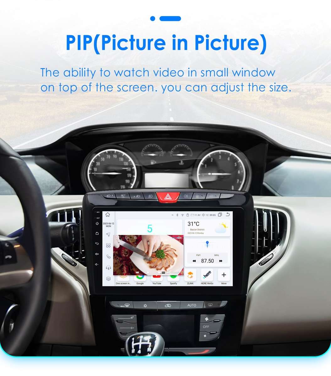 For Lancia Ypsilon 2012-2020 9''Android 13 Carplay GPS Navigation WIFI 2+32GB BT