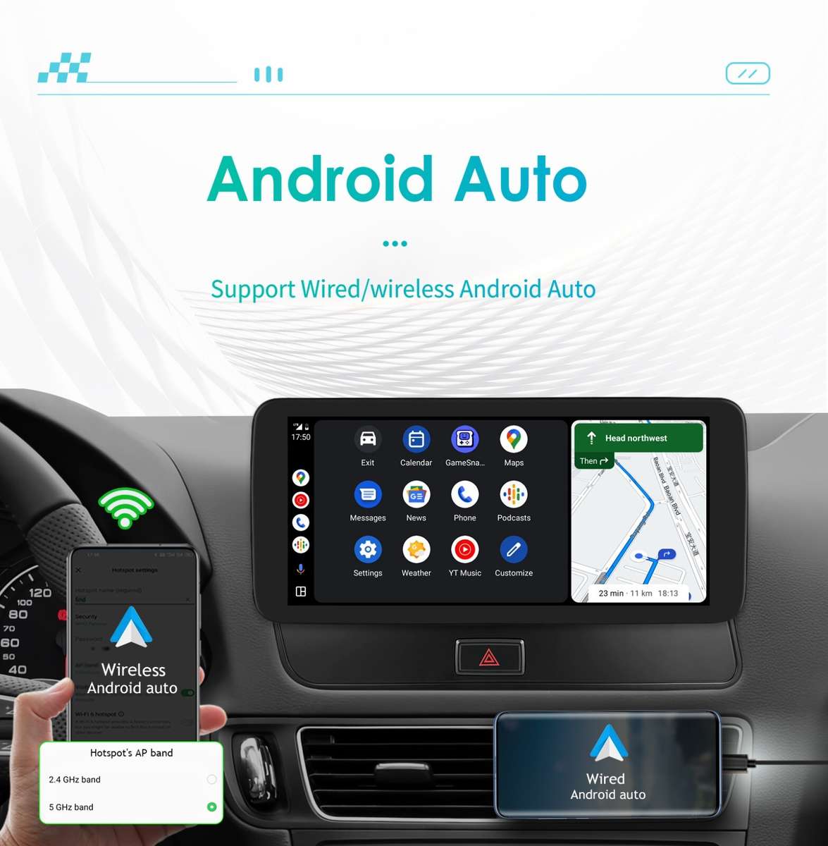Android 8Core 10.33''CarPlay For Audi Q5 2009-2016 Car HeadUnit Player GPS Radio