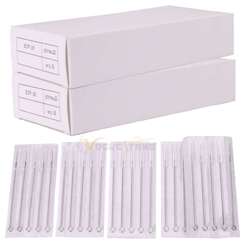 100 Pcs Mix Sizes Sterile Disposable Tattoo Needles 3 5 7 9 RL 5 7 9 RS 5 7 9 M1