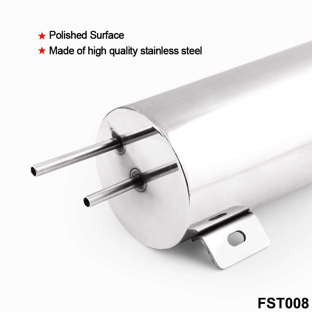 3" x 10" Polished Stainless Steel 32 oz Radiator Overflow Tank with Bottle Tank