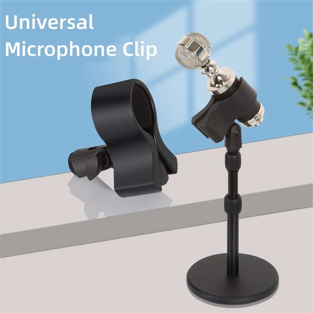 Large Microphone-Clip Clamp Holder With 3/8 Adapter For 3.2-6.8CM Mic