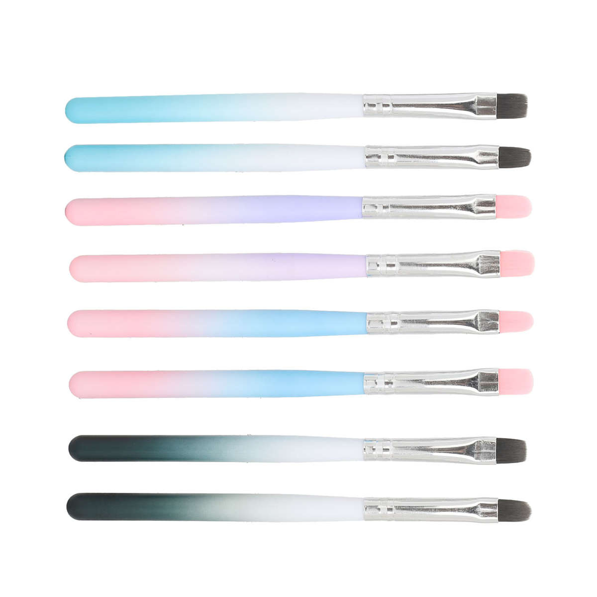 8pcs UV Gel Nail Extension Brush Round Square Head Gradient Handle Nail Tips CHW
