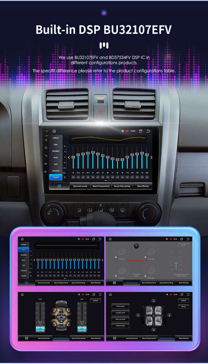 For Honda CRV 2007-2011 Android 12 9'' Car Stereo Radio GPS WiFi Carplay 8-Core