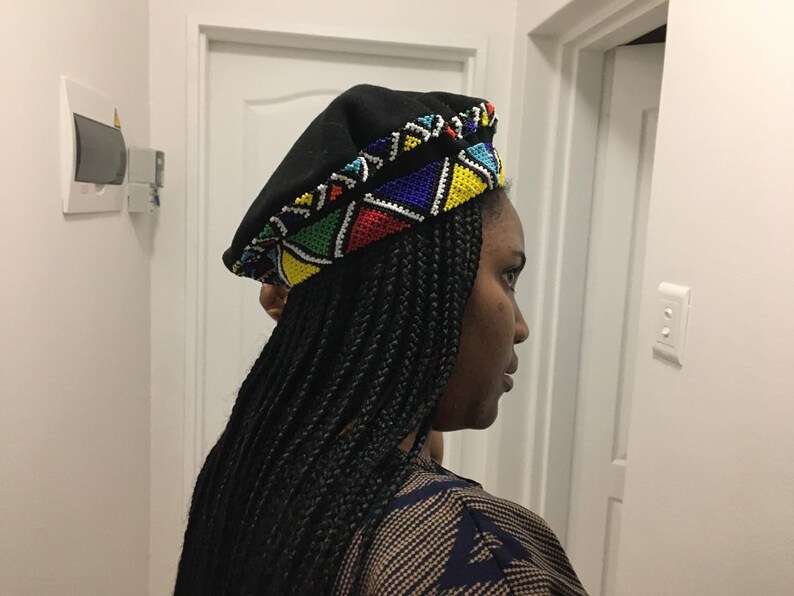 Zulu double layered Beaded Hat | Beret Hat| Beaded Hat