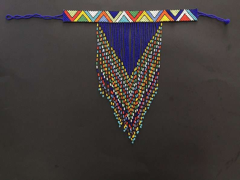 Intshebe beaded choker, Zulu beaded necklace, African necklace, ethnic necklace, tribal necklace