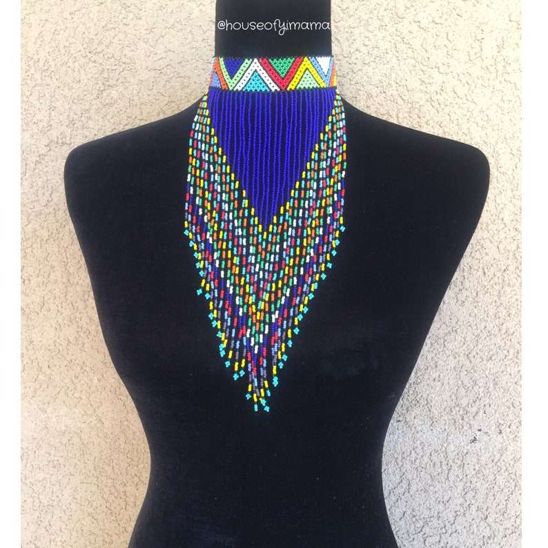 Intshebe beaded choker, Zulu beaded necklace, African necklace, ethnic necklace, tribal necklace