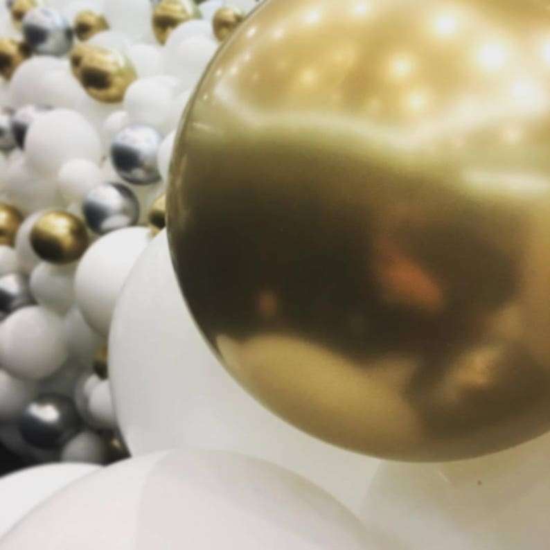 Metallic Chrome Gold Latex Balloons/ Metallic Gold Balloon/ Gold Balloons/ Pack of 50pcs