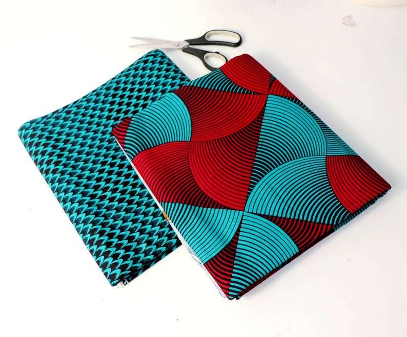 Teal and Red Mix and Match African Fabric, African Print wax cotton, Ankara Fabric, Craft Fabric