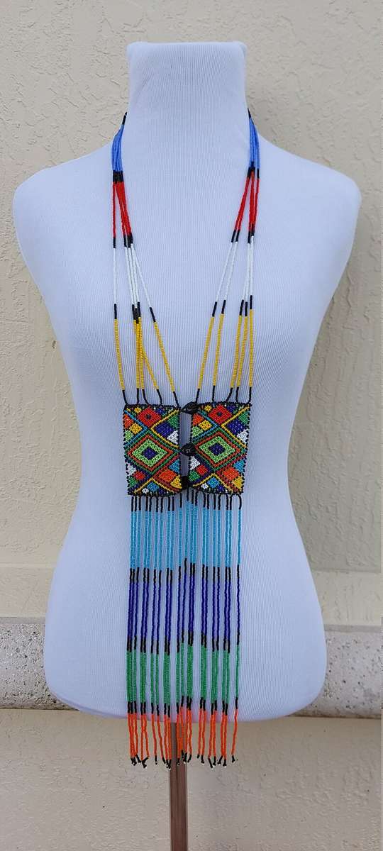 South African Beaded Zulu Unisex Zulu Long Zulu necklace for men and women