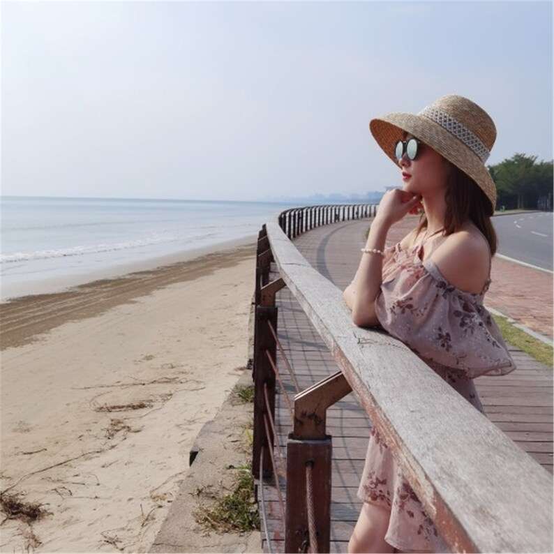 Retro Pearl Audrey Hepburn Straw Hat , Wide Brim Lampshade Hat, Straw Cloche Hat , Wedding Hat