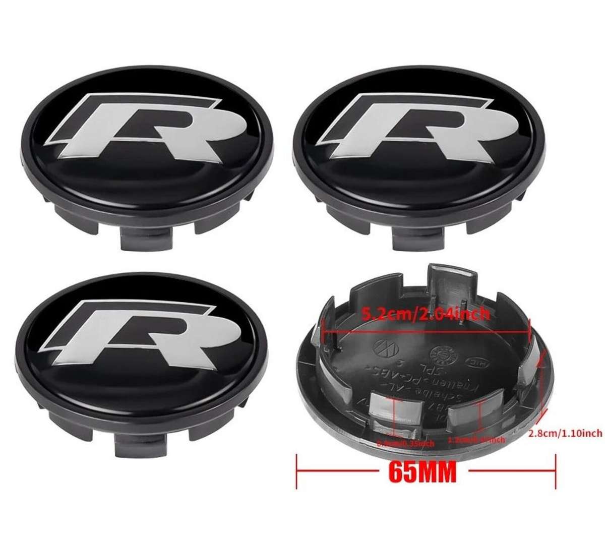 VW Golf Golf R Style Limited Edition Wheel Center Caps - 65mm