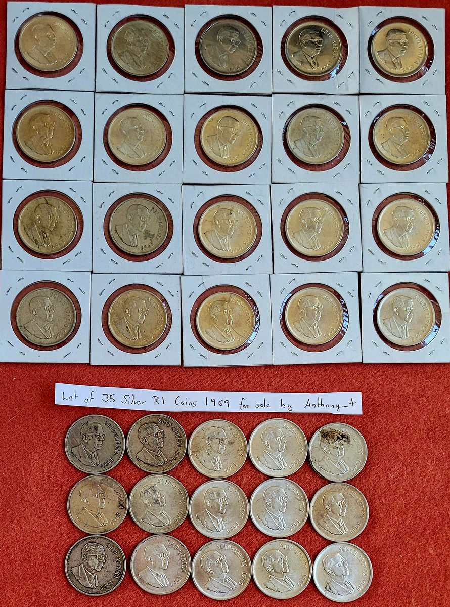 Lot of 35x Silver R1 1969 Coins @No Reserve!! Starting @ Spot!