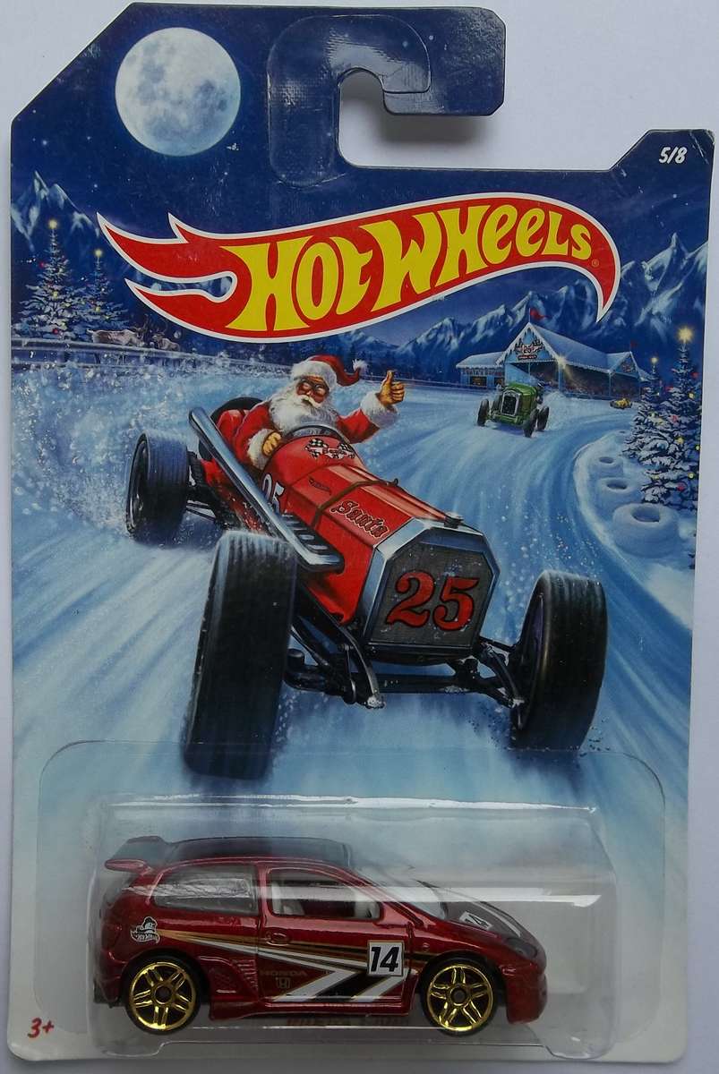 HOT WHEELS Holiday Hot Rods Honda Civic 2014 Similar scale to Matchbox HOTWHEELS
