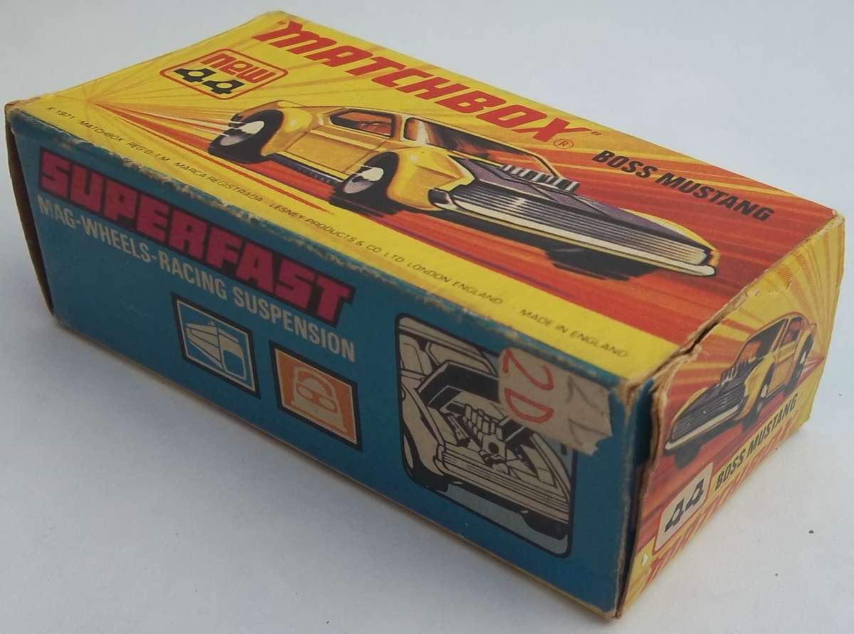 MATCHBOX Lesney Superfast #44 Ford Boss Mustang Produced in 1973 Made in England Vintage Muscle Car