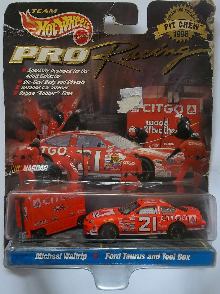 HOT Wheels Ford Taurus & Tool box NASCAR 1998 Rubber Tyres Matchbox Scale Model HOTWHEELS