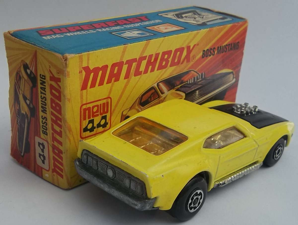 MATCHBOX Lesney Superfast #44 Ford Boss Mustang Produced in 1973 Made in England Vintage Muscle Car