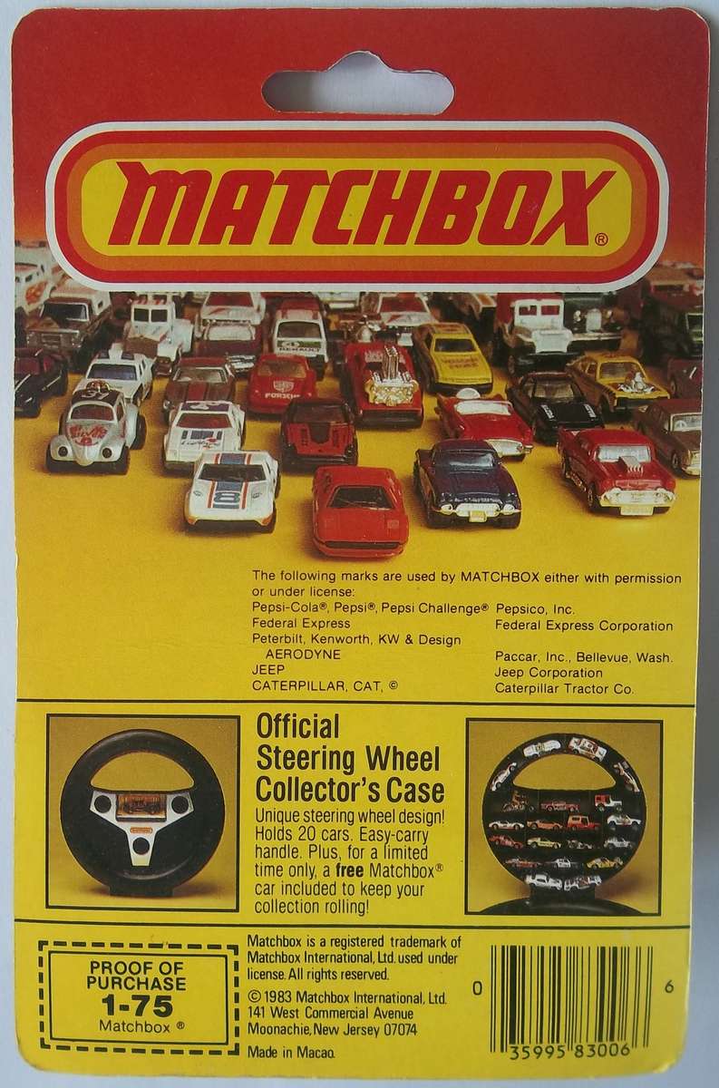 Matchbox Porsche Turbo Made in Macau in 1983 Vintage Die Cast Model Car Sealed on card