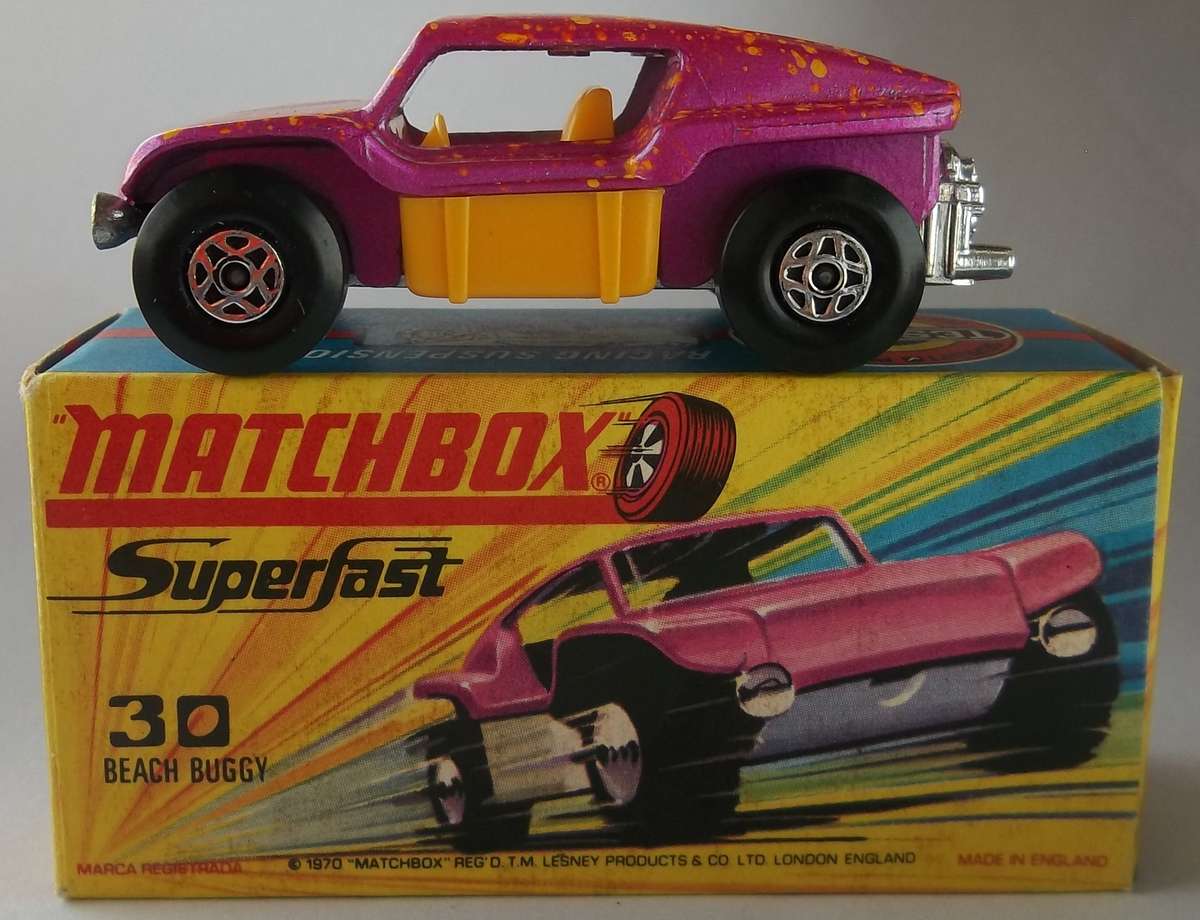 MATCHBOX Lesney Superfast #30 Beach Buggy (BOXED ENGLAND 1970) DIE CAST CAR MODEL Vintage