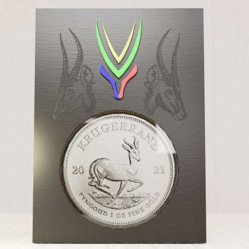 ** WORLD FIRST ** 1 oz SILVER KRUGER COIN + RAINBOW SERIES COIN HOLDER