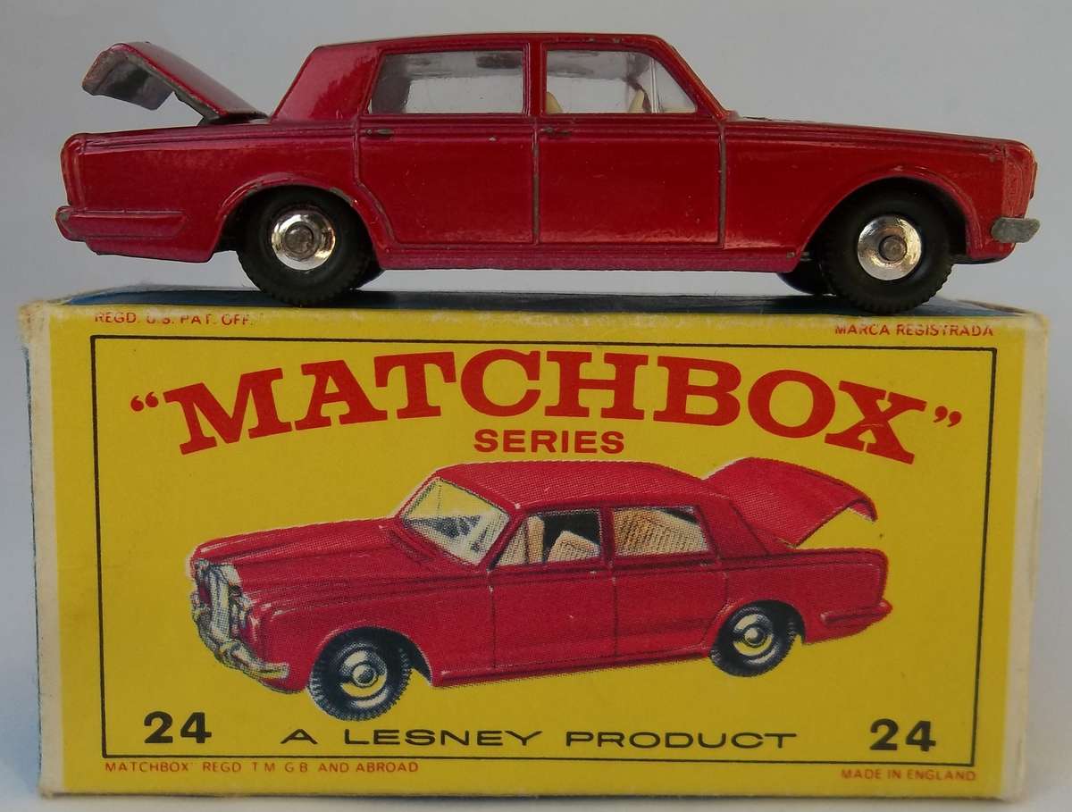 Matchbox Lesney 1-75 Series Regular Wheels #24 Rolls Royce Silver Shadow BOXED Vintage ENGLAND